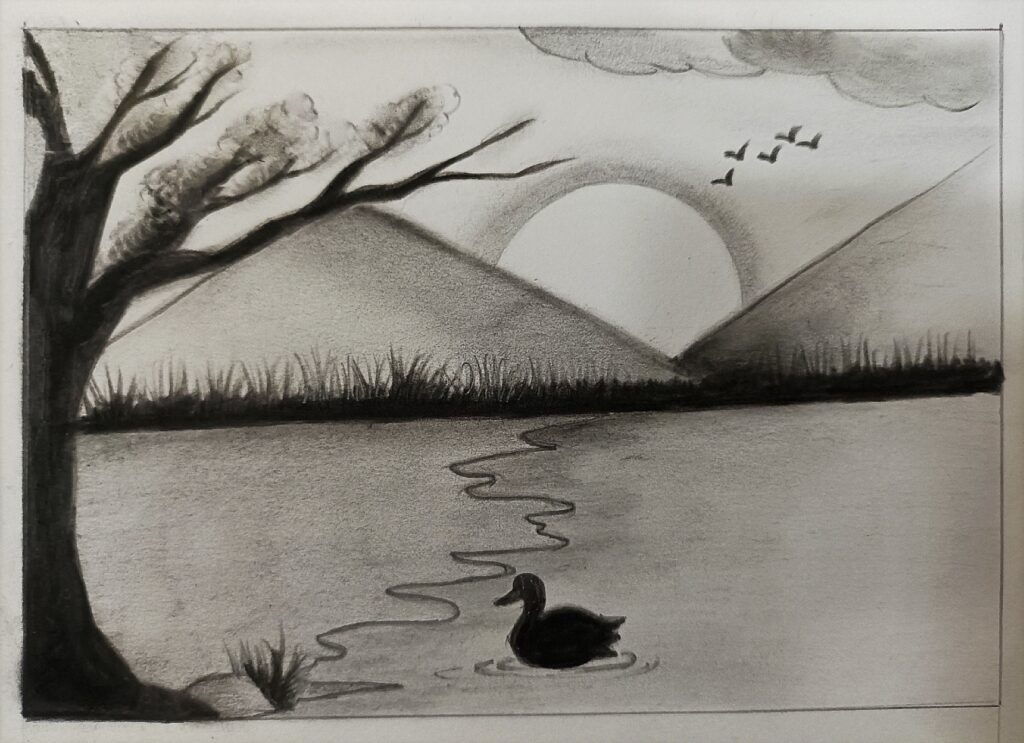 Easy Pencil Drawing of Nature