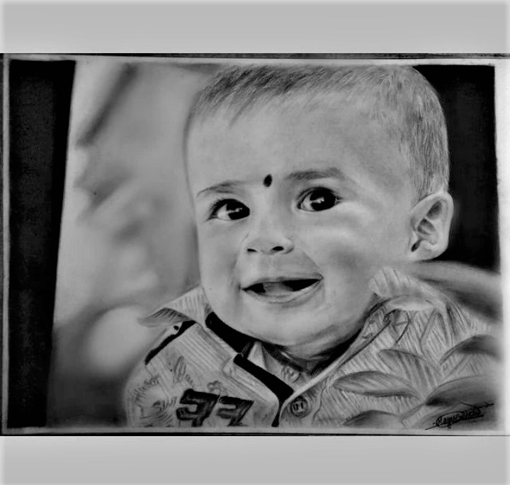 Easy Pencil drawing of baby